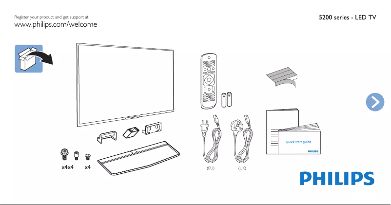 Page 1 de la notice Guide de démarrage rapide Philips 47PFH5209