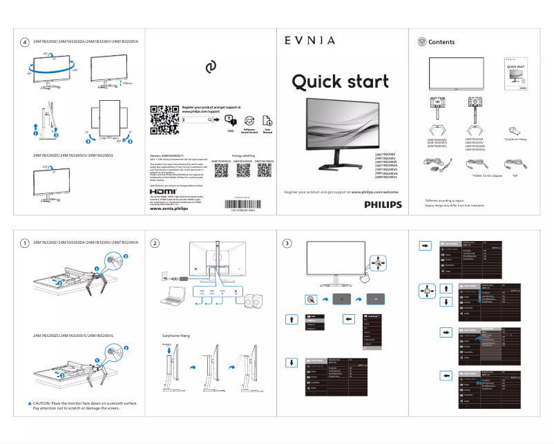 Page n°1 - Guide de démarrage rapide Philips Momentum 24M1N3200VS