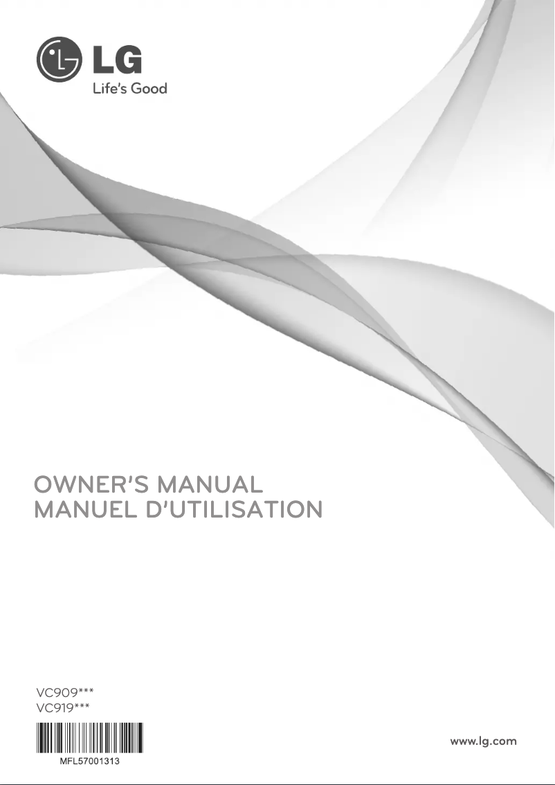 Page 1 de la notice Manuel utilisateur LG VC9190DT