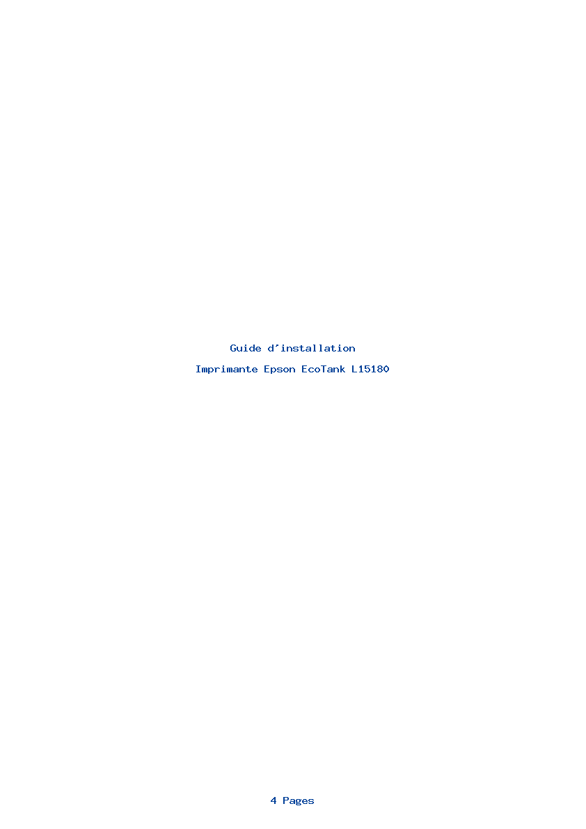 Page 1 de la notice Guide d'installation Epson EcoTank L15180