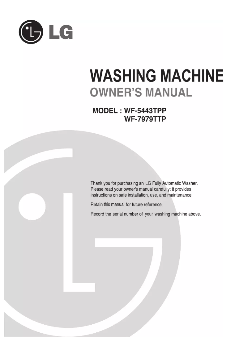 Página 1 del manual Manual de usuario LG WF-5443TPP
