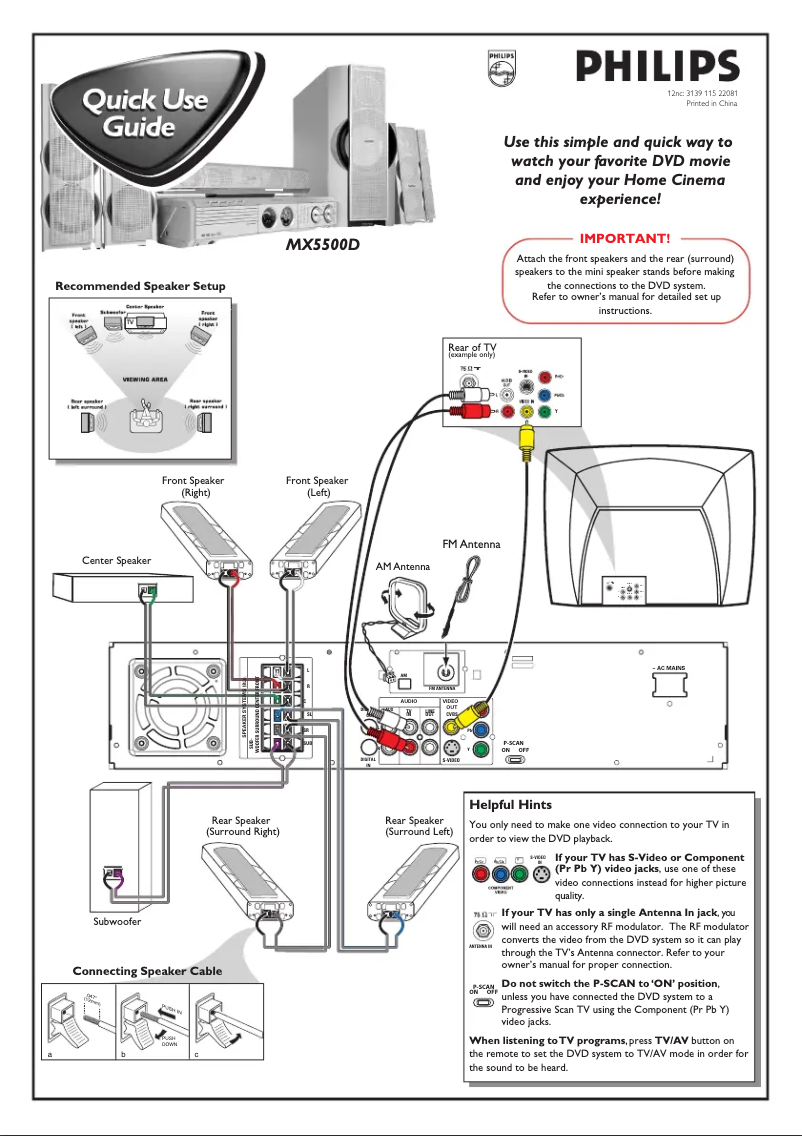 Page n°1 - Manuel utilisateur Philips MX5500D