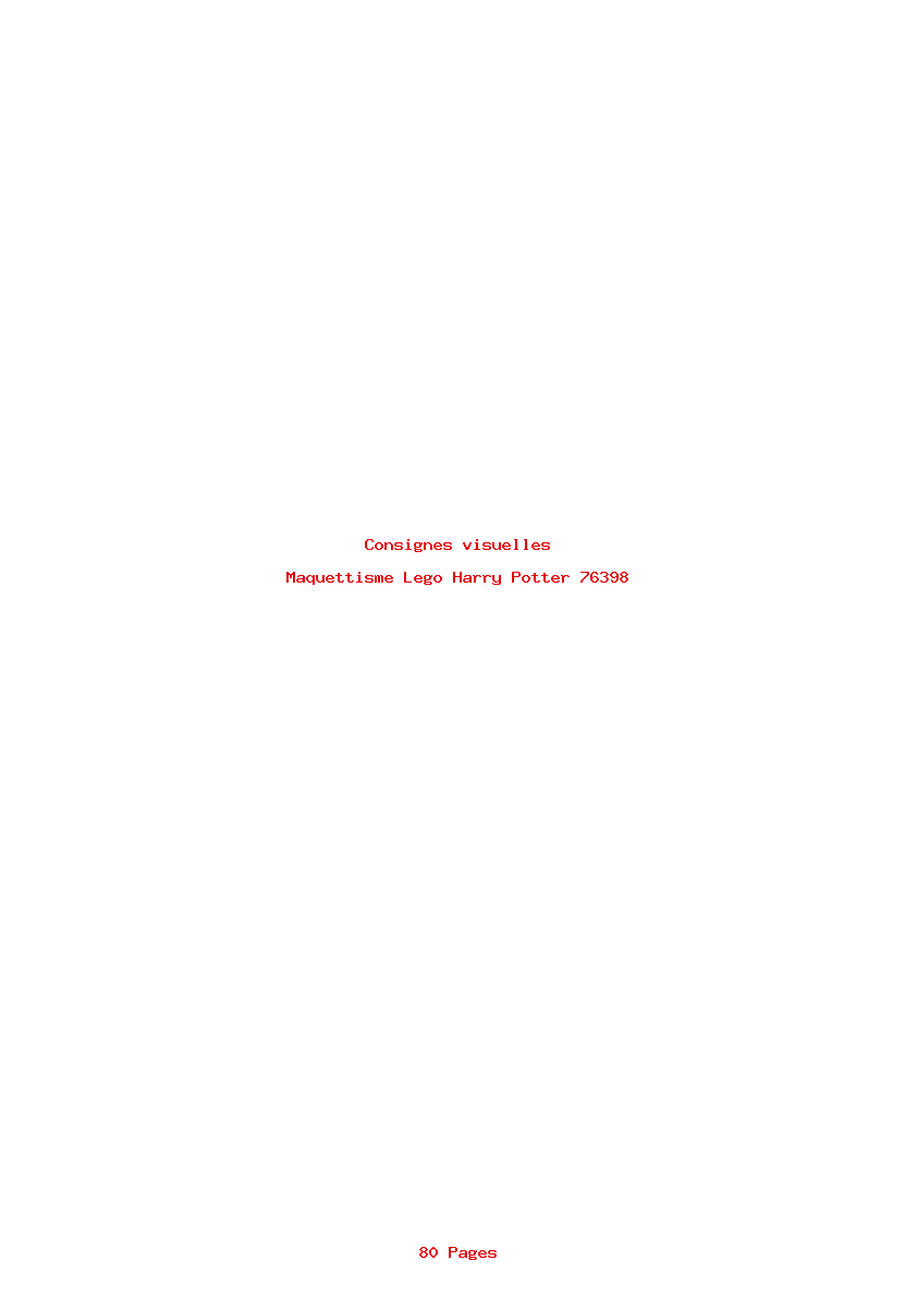 Page 1 de la notice Consignes visuelles Lego Harry Potter 76398