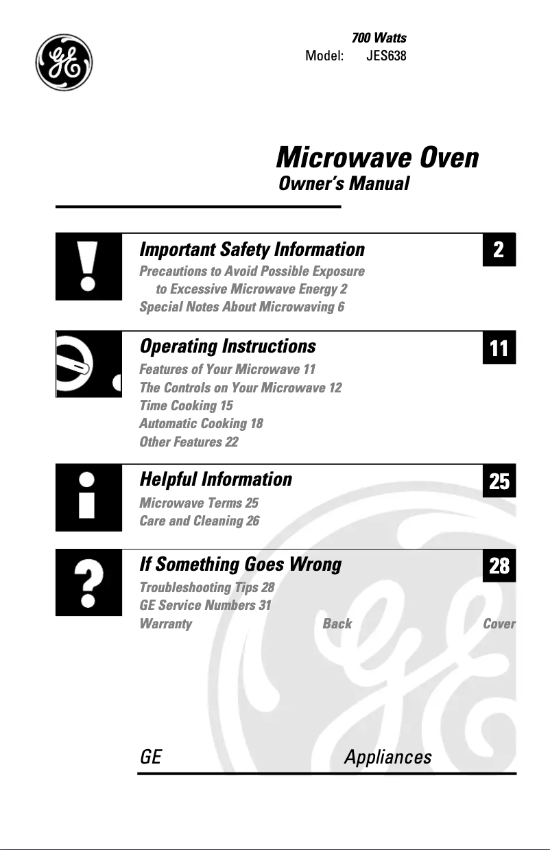 Página 1 del manual Manual de usuario GE JES738WJ