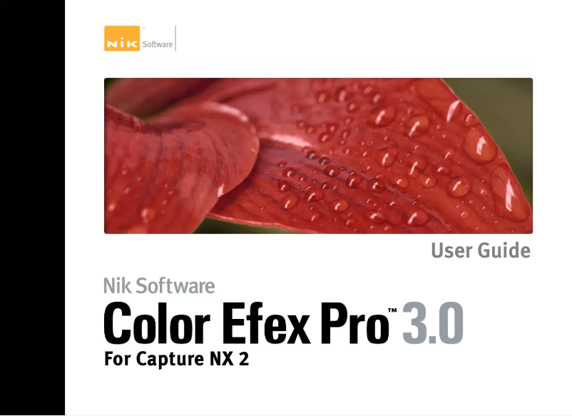 Page 1 of the manual User Manual Nik Software Color Efex Pro 3.0