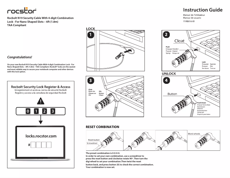 Page 1 de la notice Manuel utilisateur Rocstor Rocbolt N19