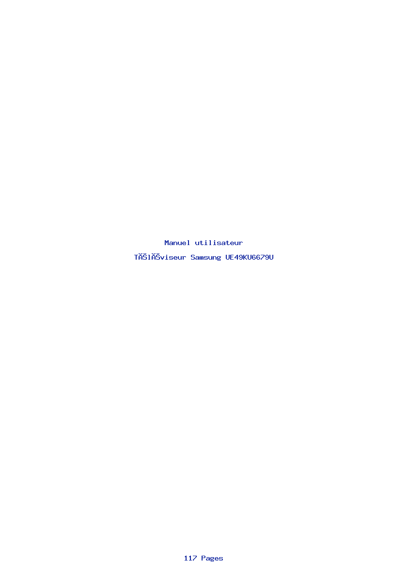 Page 1 de la notice Manuel utilisateur Samsung UE49KU6679U