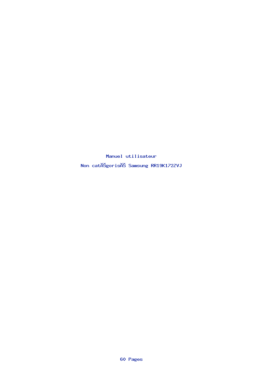 Page 1 de la notice Manuel utilisateur Samsung RR19K172ZVJ