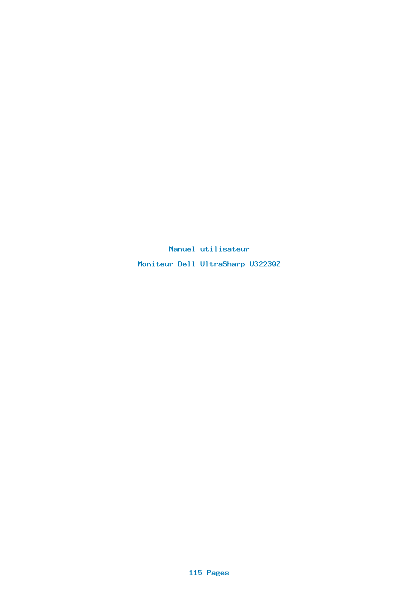 Page 1 de la notice Manuel utilisateur Dell UltraSharp U3223QZ