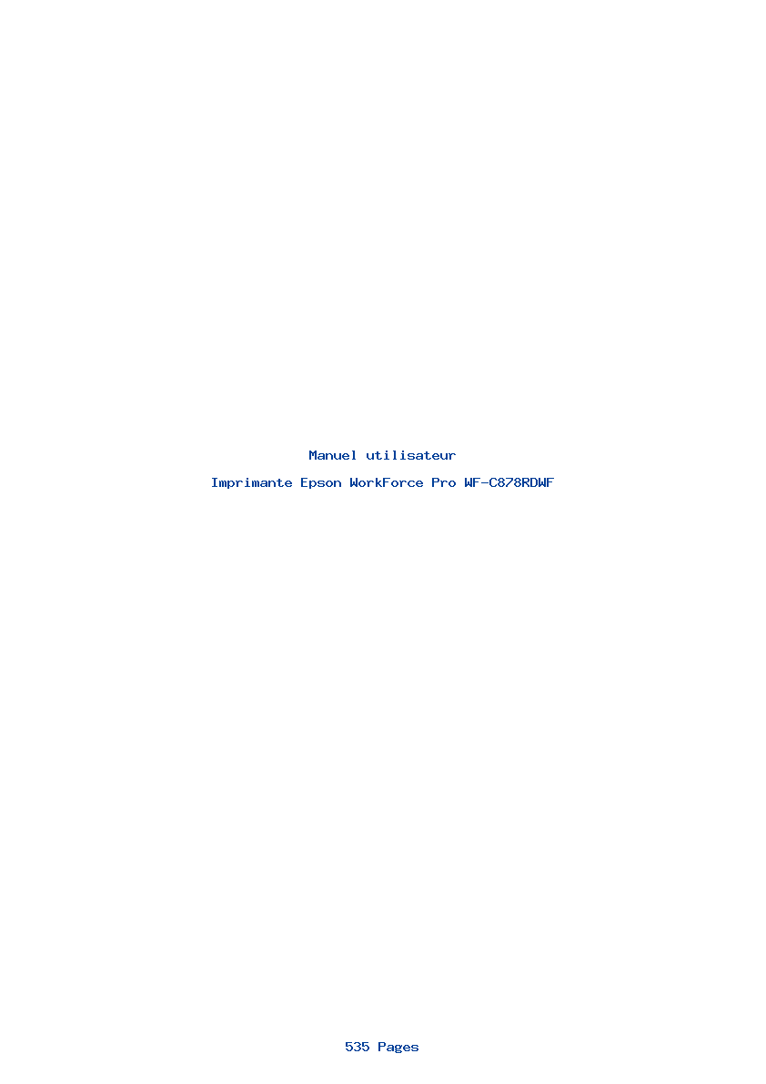 Page 1 de la notice Manuel utilisateur Epson WorkForce Pro WF-C878RDWF