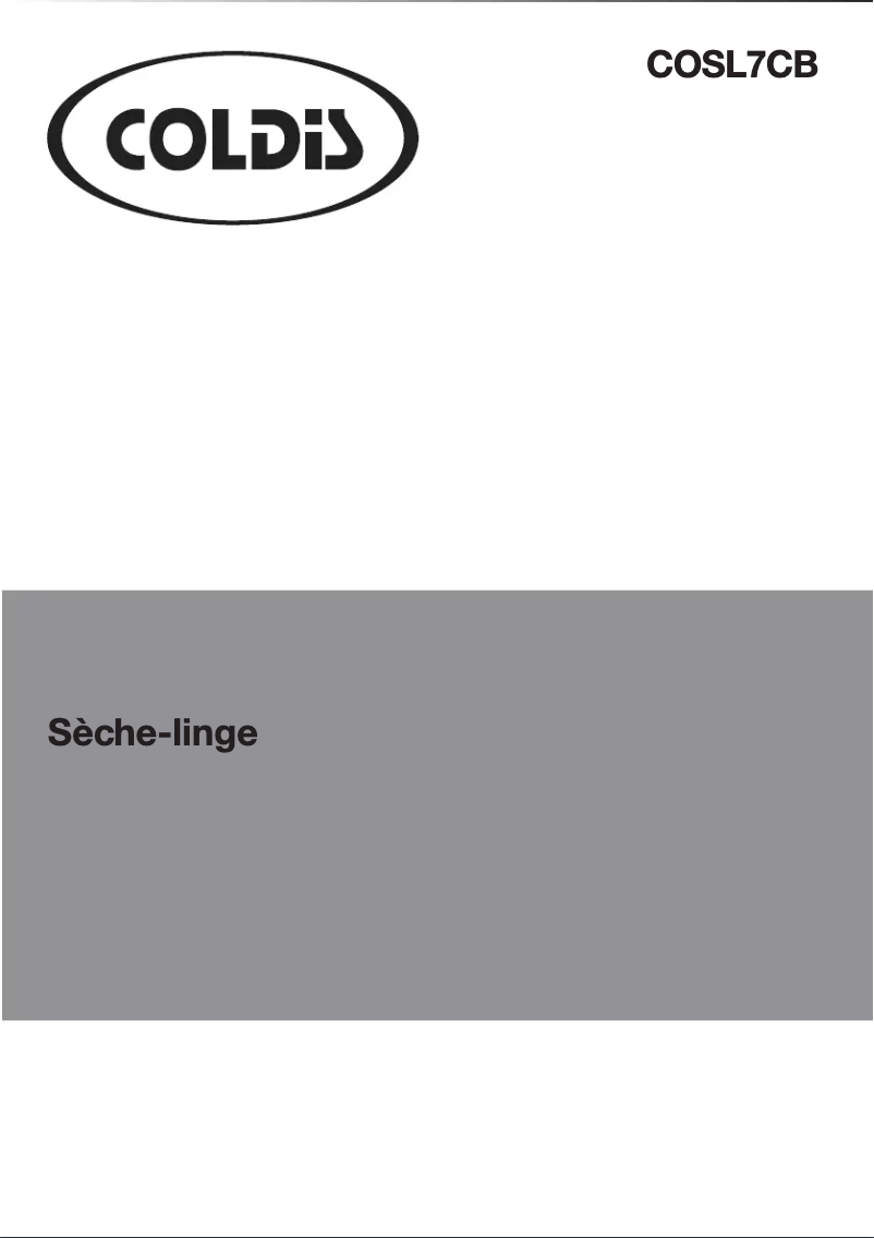 Page 1 de la notice Manuel utilisateur Coldis COSL7CB