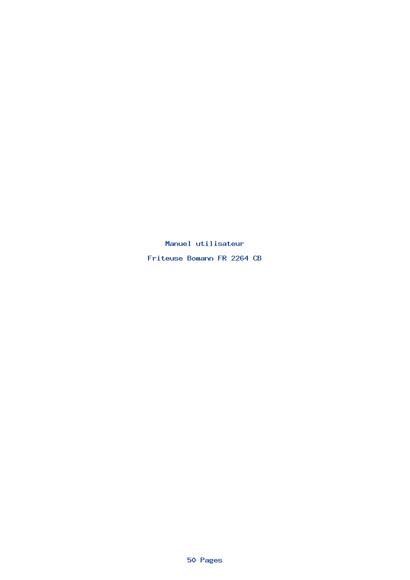 Page 1 de la notice Manuel utilisateur Bomann FR 2264 CB