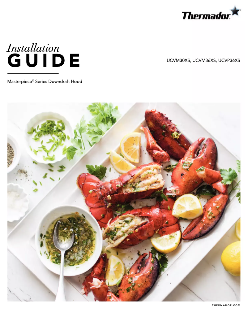 Página 1 del manual Guía de instalación Thermador UCVM30XS