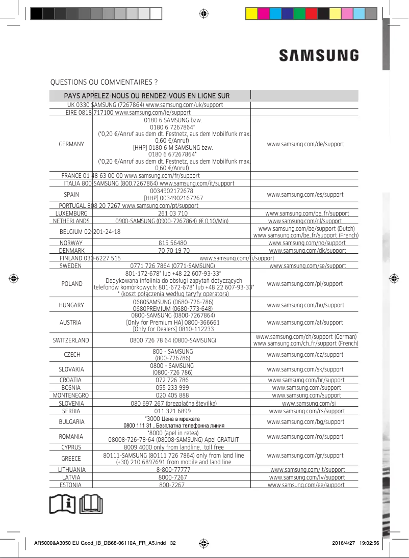 Page 1 de la notice Manuel utilisateur Samsung AR24HSFSAWKN