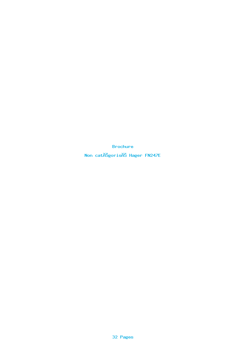Page 1 de la notice Brochure Hager FN247E