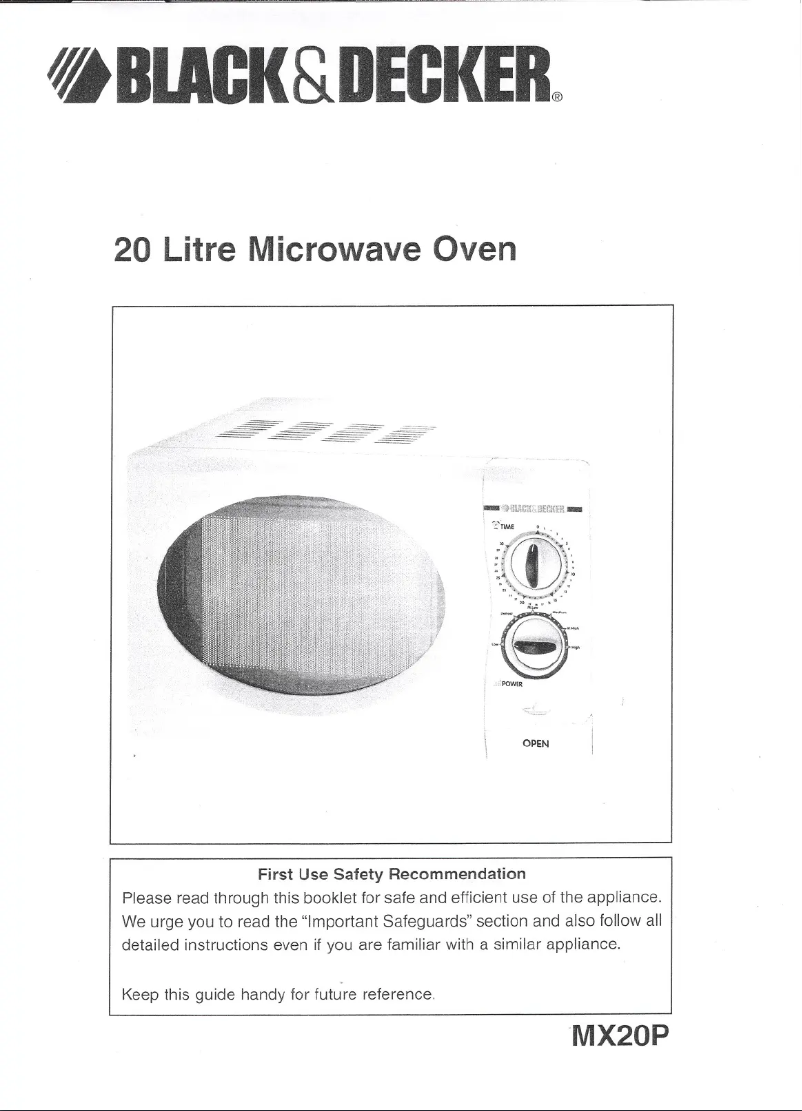 Page 1 de la notice Manuel utilisateur Black & Decker MX20P