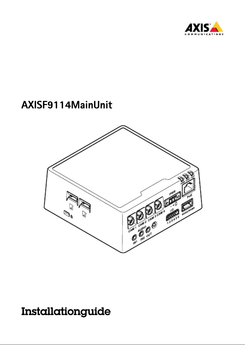 Page 1 de la notice Manuel utilisateur Axis F9114