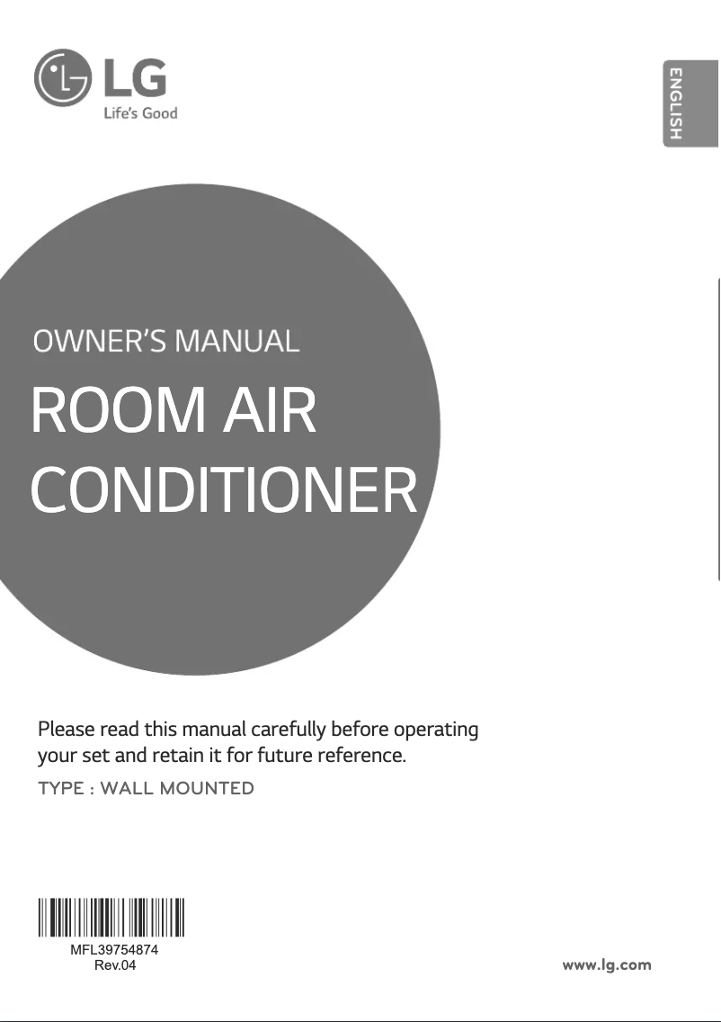 Page 1 of the manual User Manual LG JSNQ12NRXA