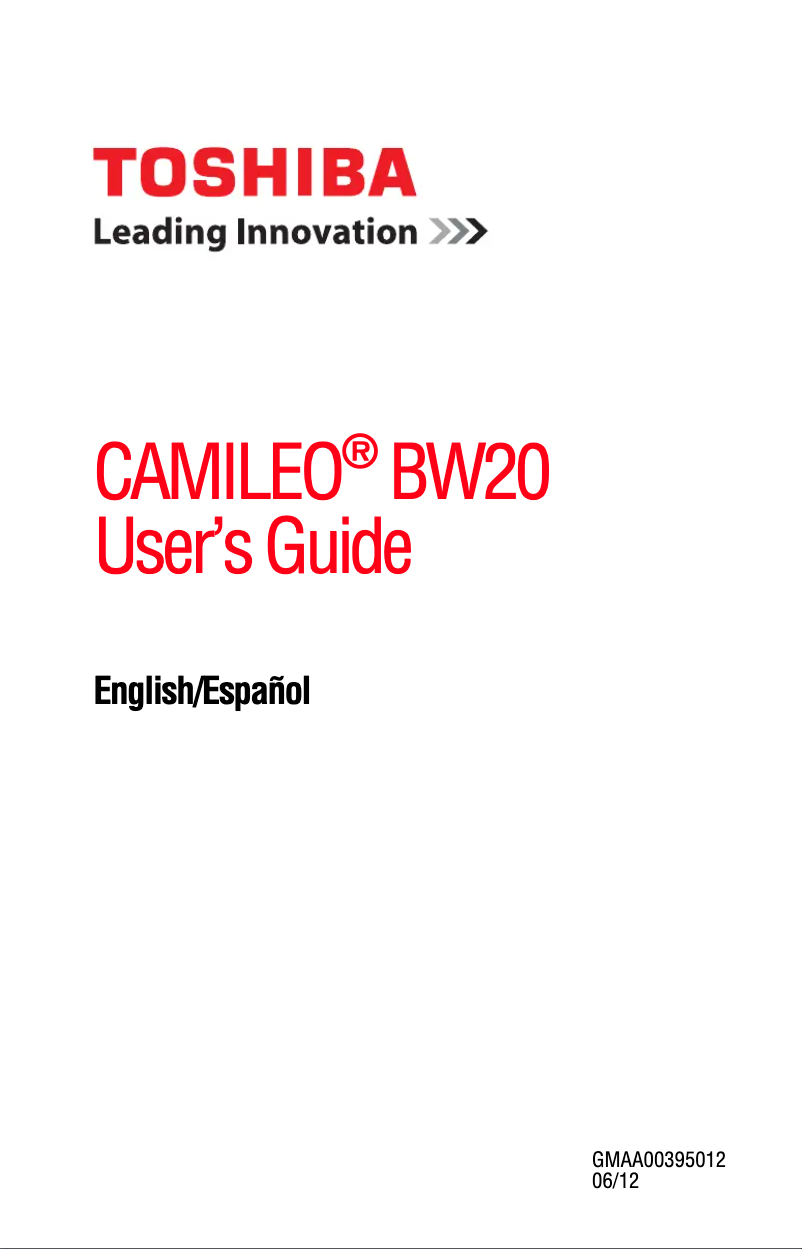 Page 1 de la notice Manuel utilisateur Toshiba Camileo BW20