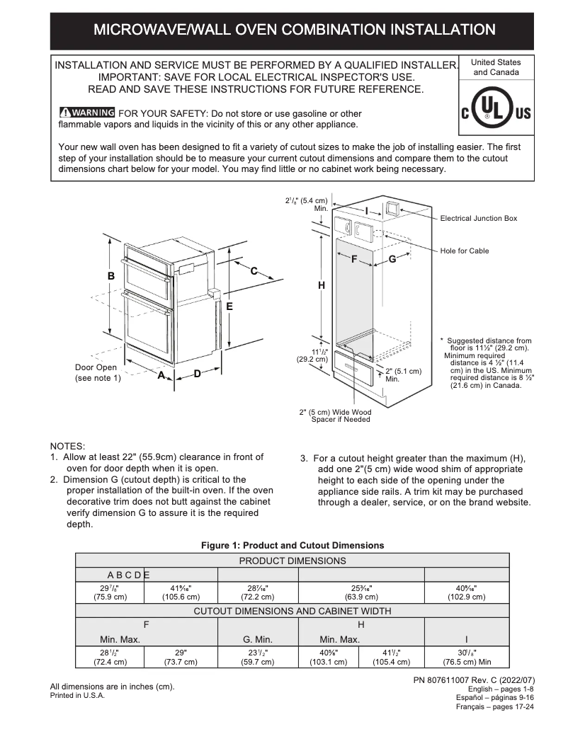 Page 1 de la notice Guide d'installation Electrolux ECWM3012AS