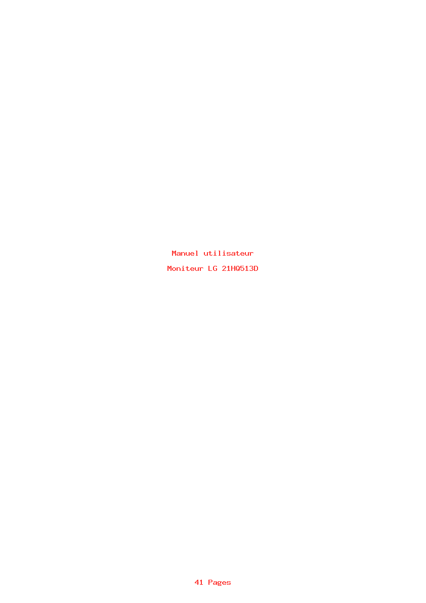 Page 1 de la notice Manuel utilisateur LG 21HQ513D