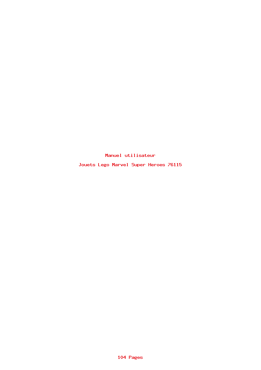 Page 1 de la notice Manuel utilisateur Lego Marvel Super Heroes 76115