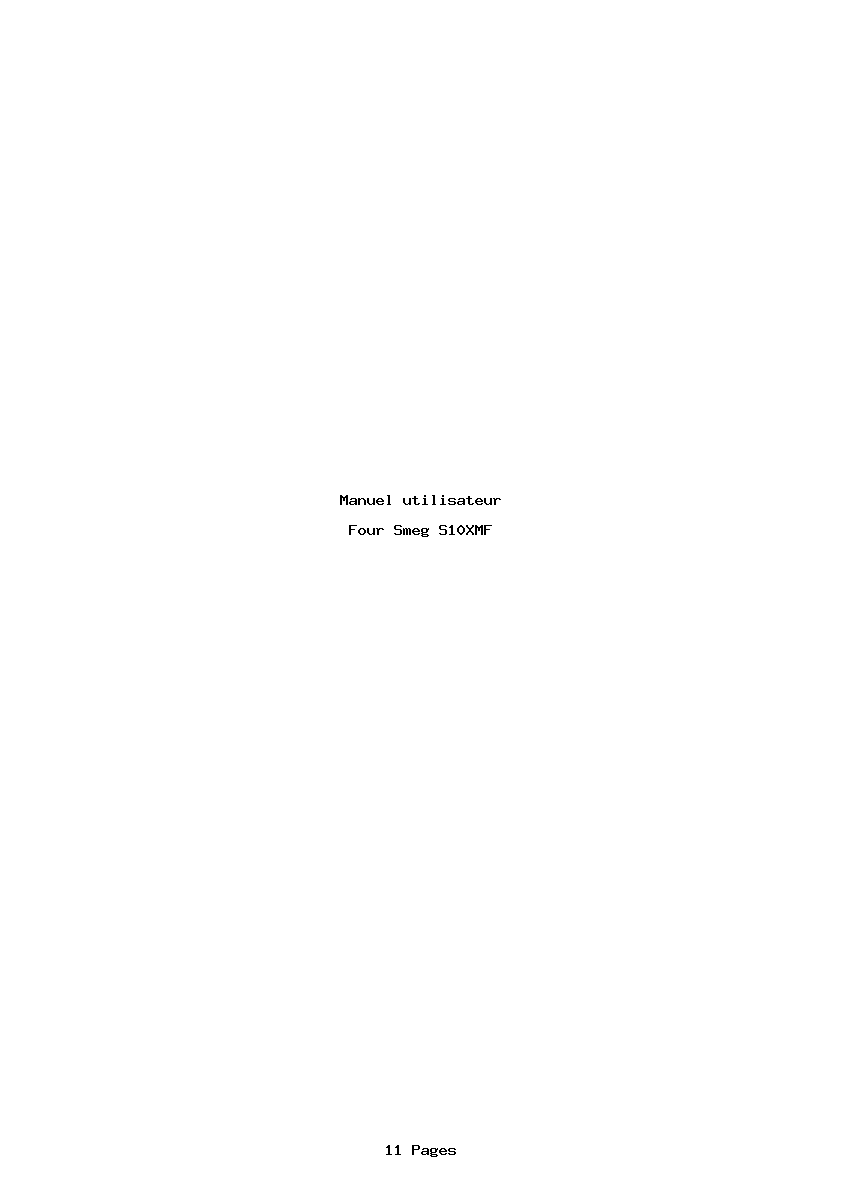 Page 1 de la notice Manuel utilisateur Smeg S10XMF