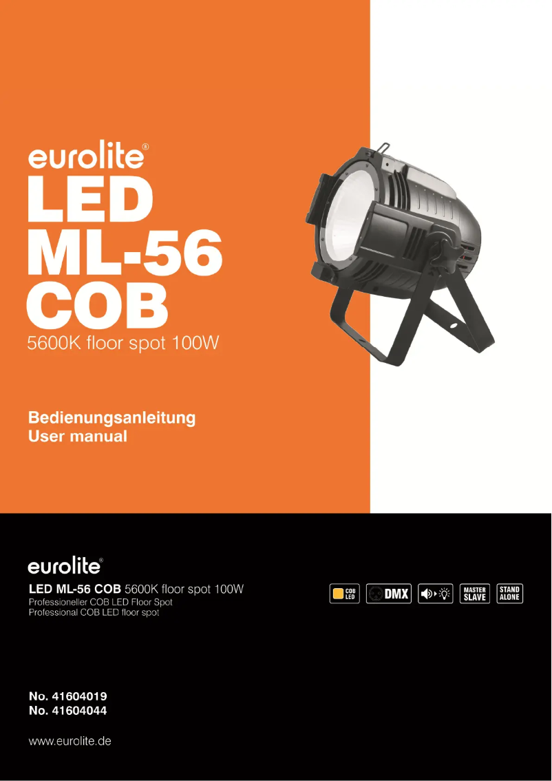 Page 1 de la notice Manuel utilisateur Eurolite LED ML-56 COB