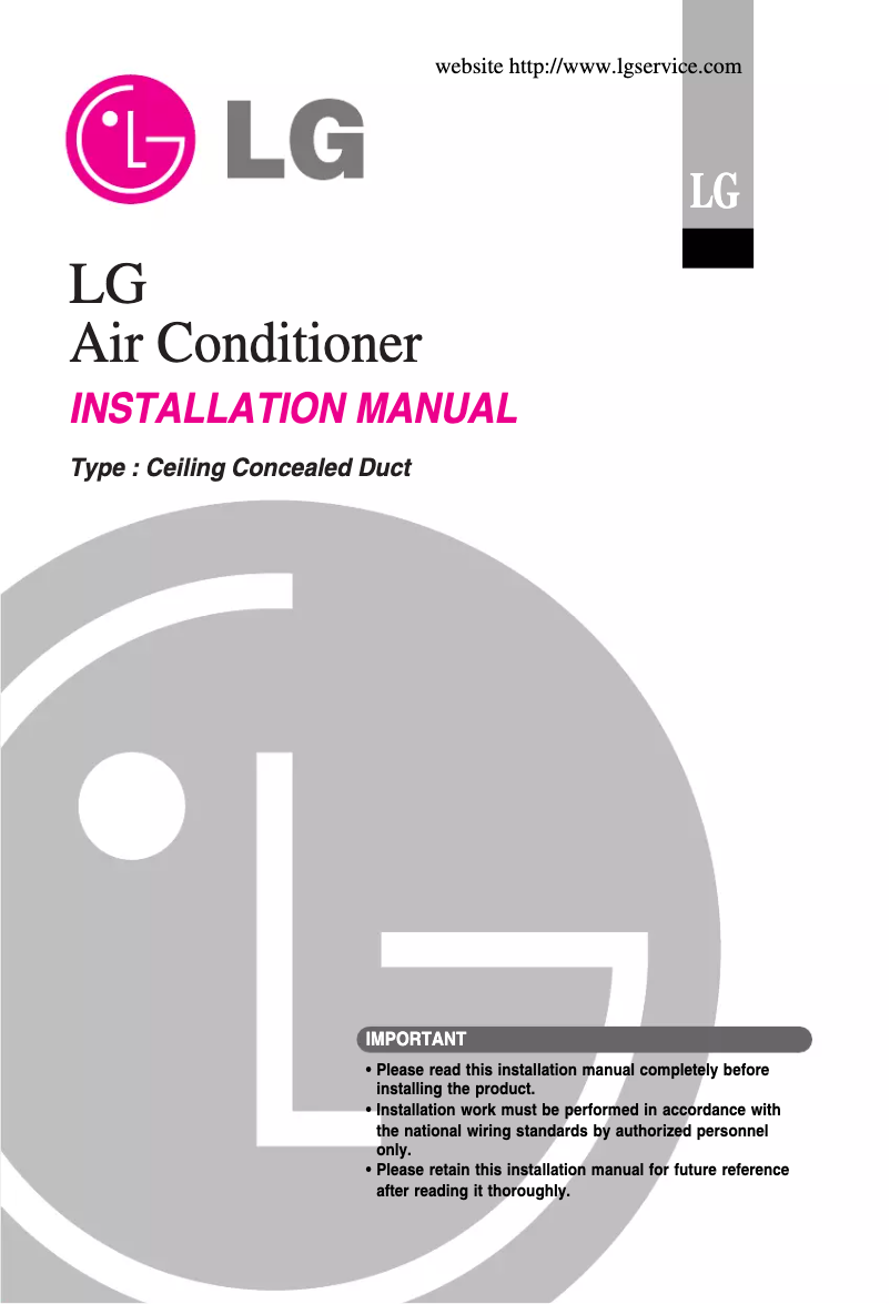 Página 1 del manual Guía de instalación LG B36AWYUE62