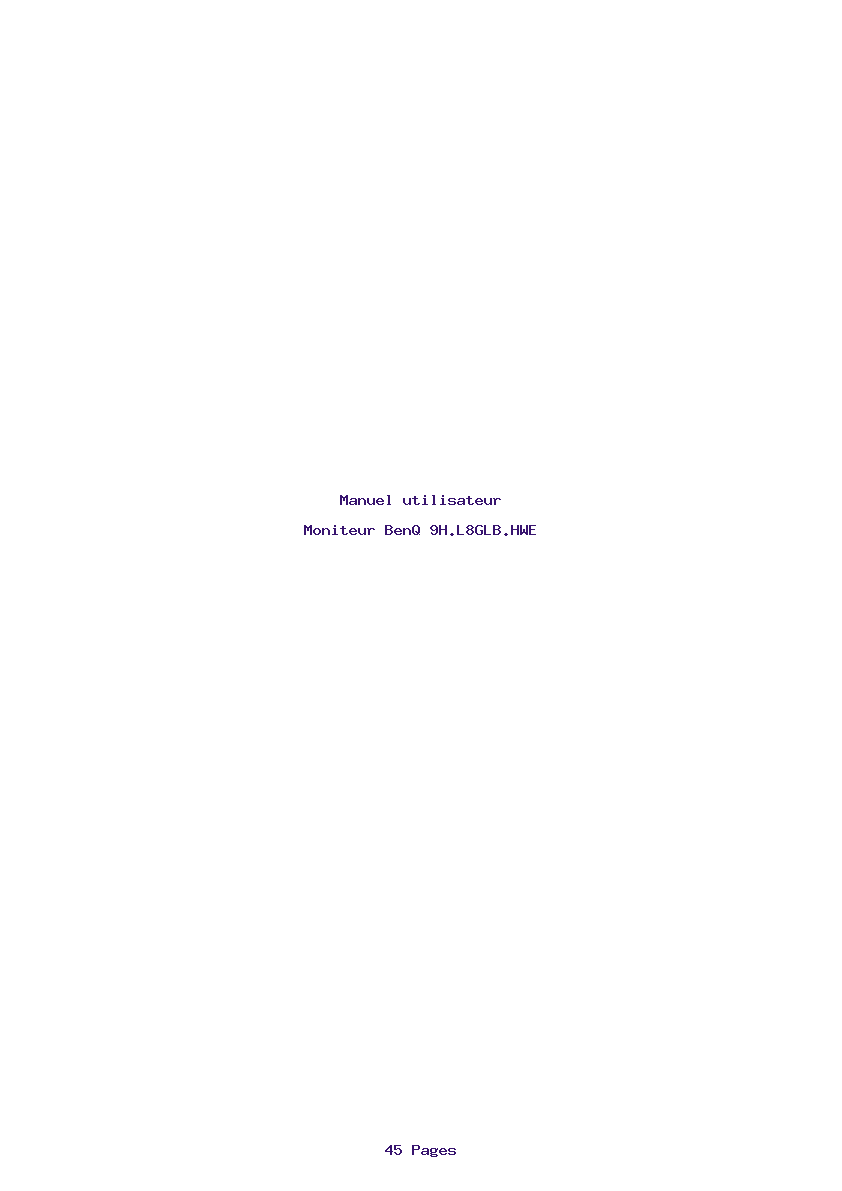 Page 1 de la notice Manuel utilisateur BenQ 9H.L8GLB.HWE