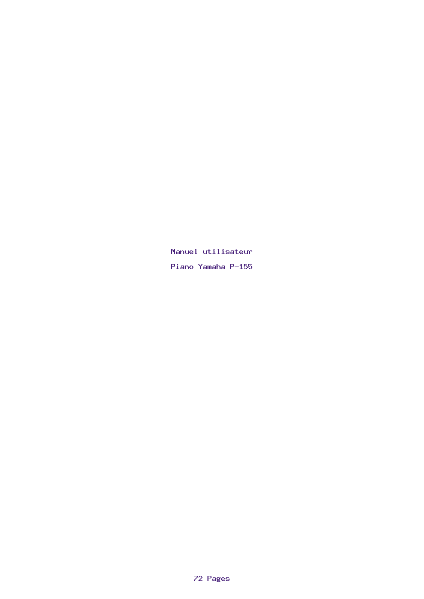 Page 1 de la notice Manuel utilisateur Yamaha P-155