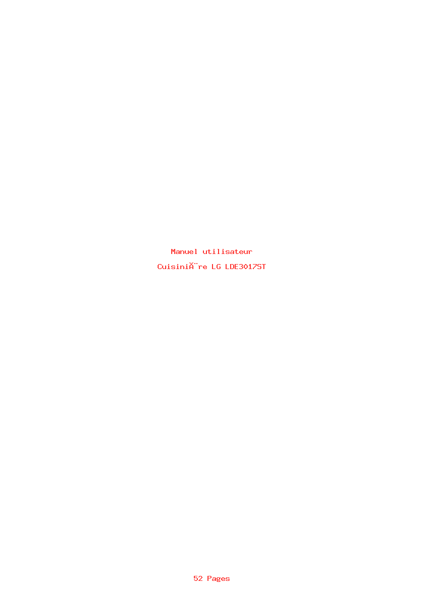 Page 1 de la notice Manuel utilisateur LG LDE3017ST