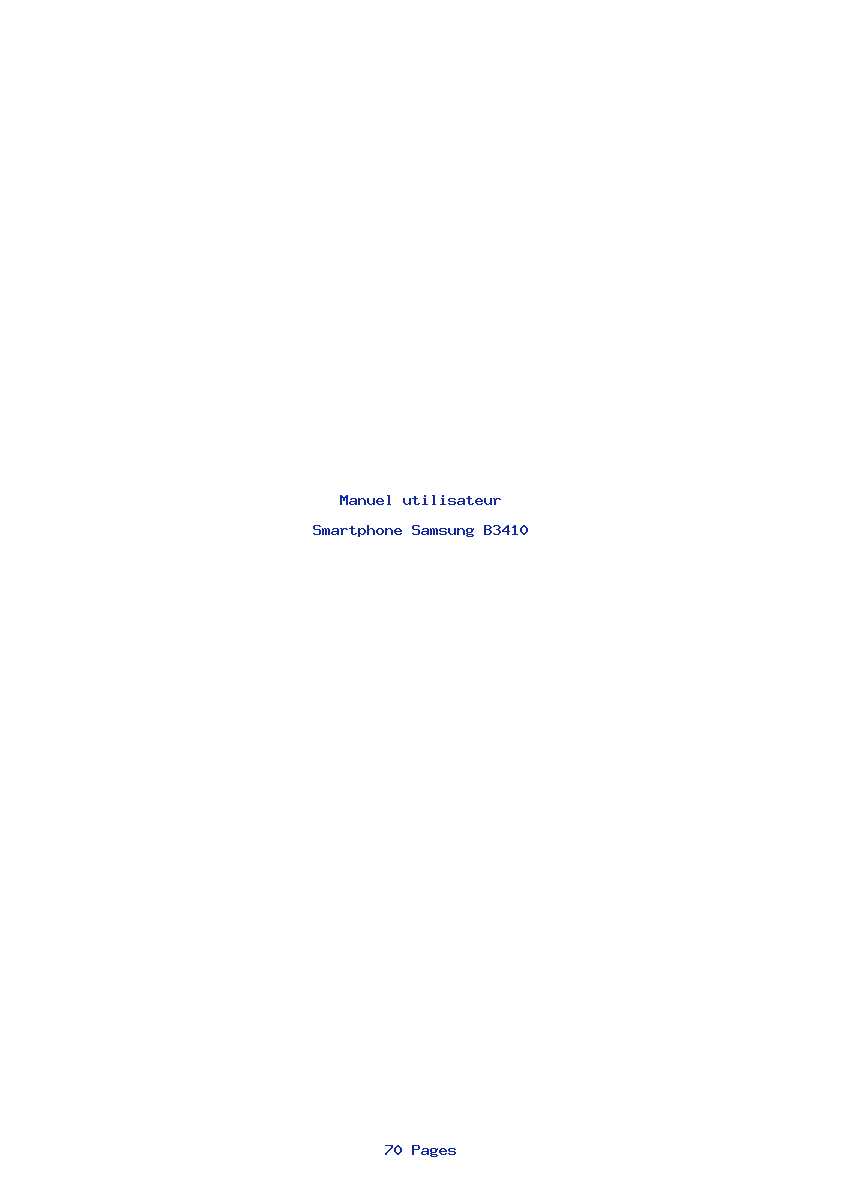 Page 1 de la notice Manuel utilisateur Samsung B3410