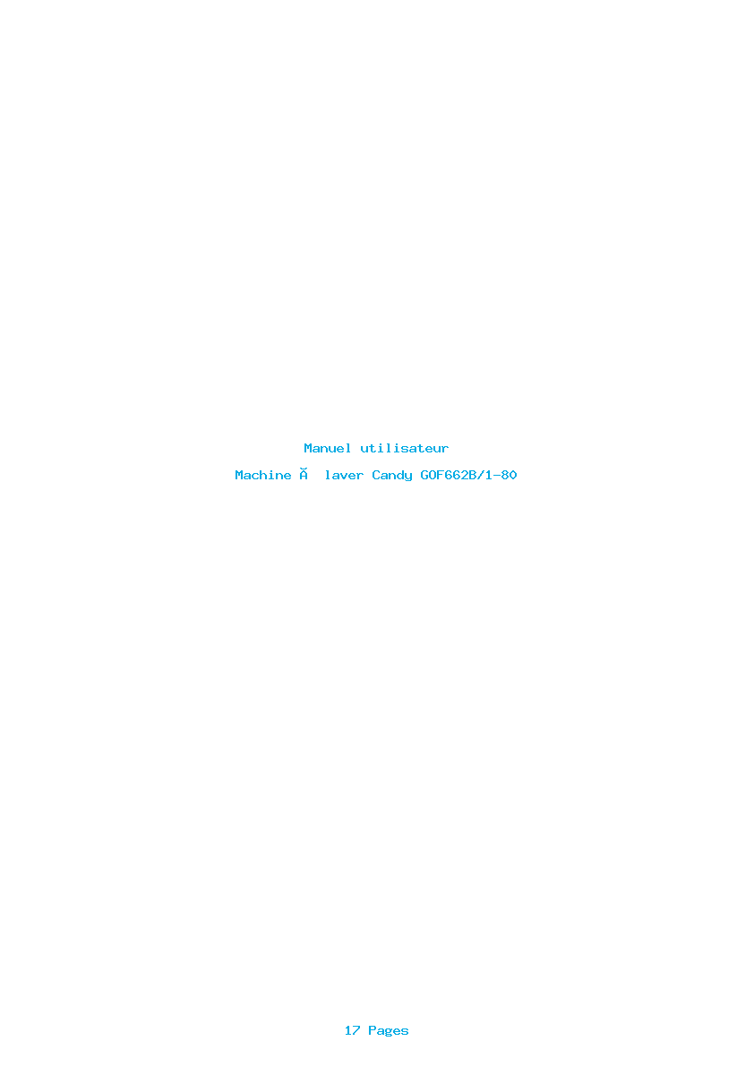 Page 1 de la notice Manuel utilisateur Candy GOF662B/1-80