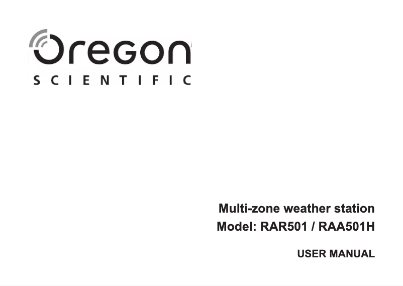 Página 1 del manual Manual de usuario Oregon Scientific RAA 501 H