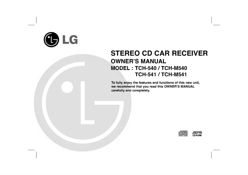 Page 1 de la notice Manuel utilisateur LG TCH-M540