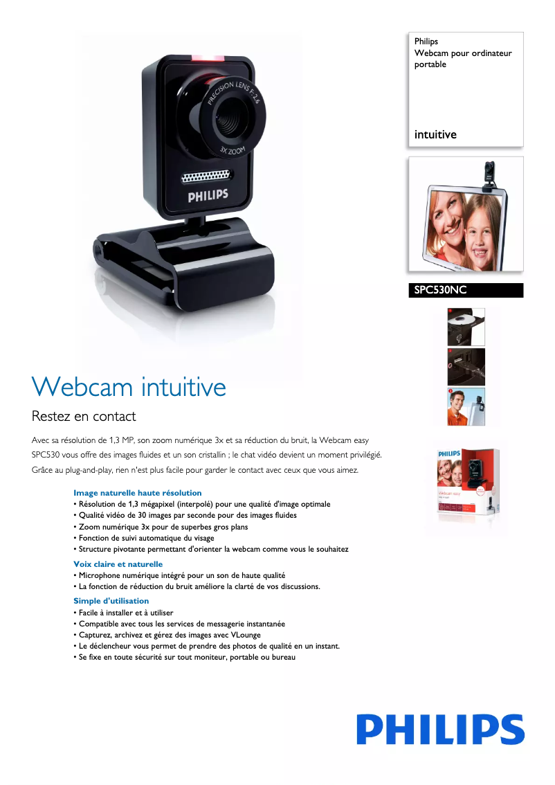 Page 1 of the manual Technical Sheet Philips SPC530NC