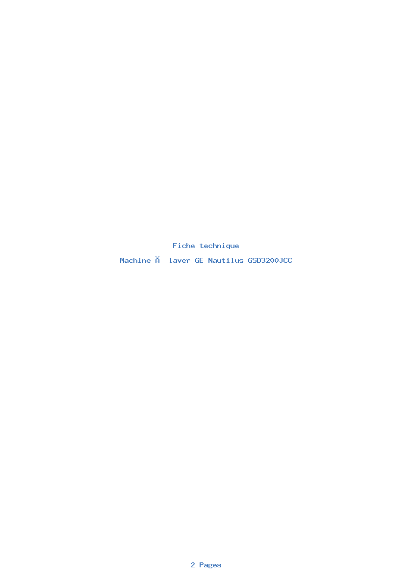 Image de la première page du manuel de l'appareil Nautilus GSD3200JCC