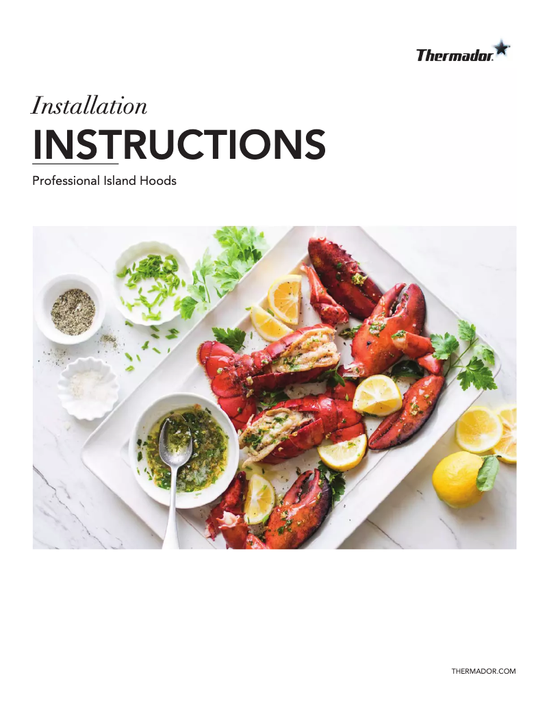Página 1 del manual Guía de instalación Thermador HPIN42WS