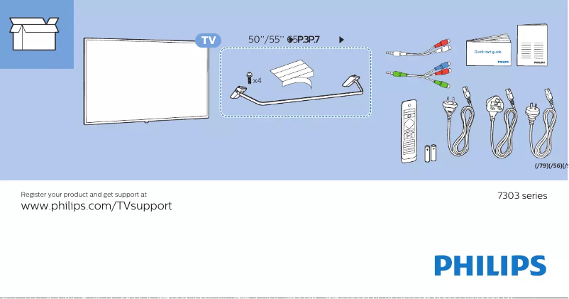 Page 1 of the manual Quick Start Guide Philips 50PUT7303
