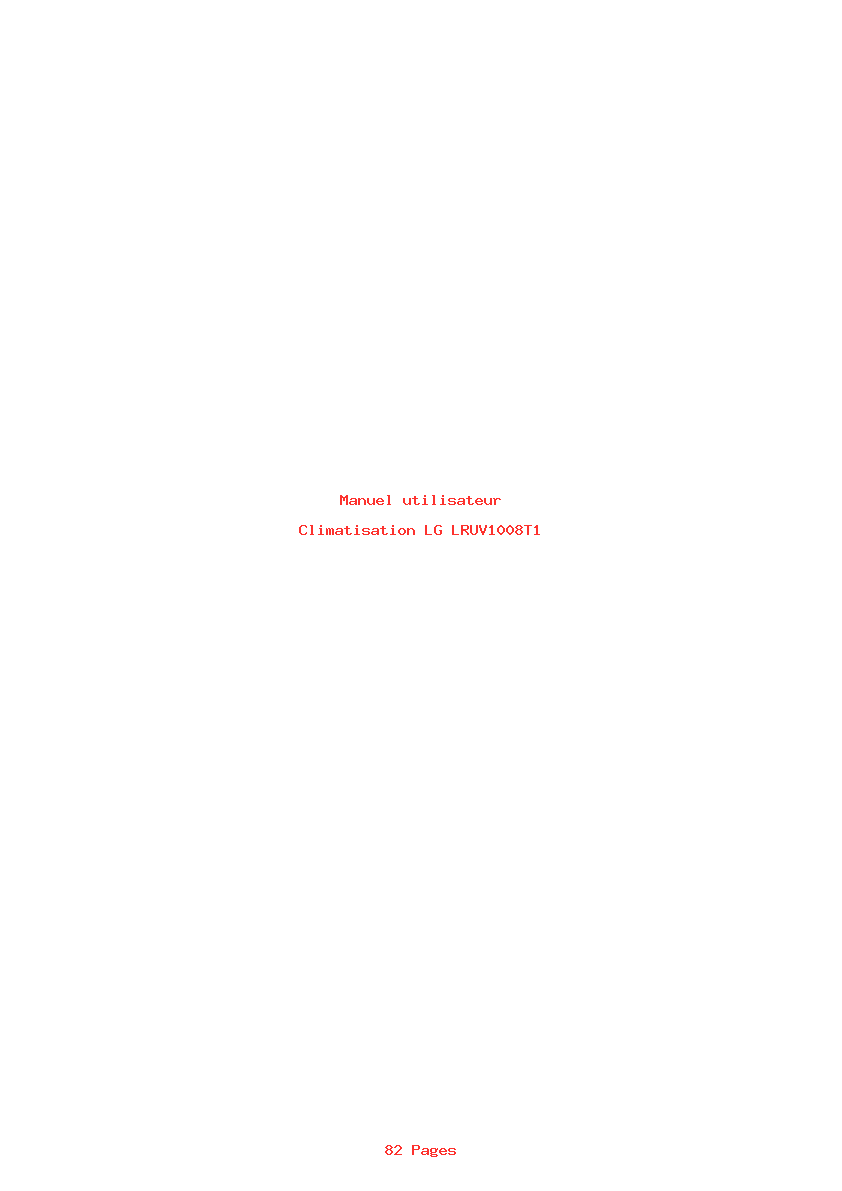 Page 1 de la notice Manuel utilisateur LG LRUV1008T1