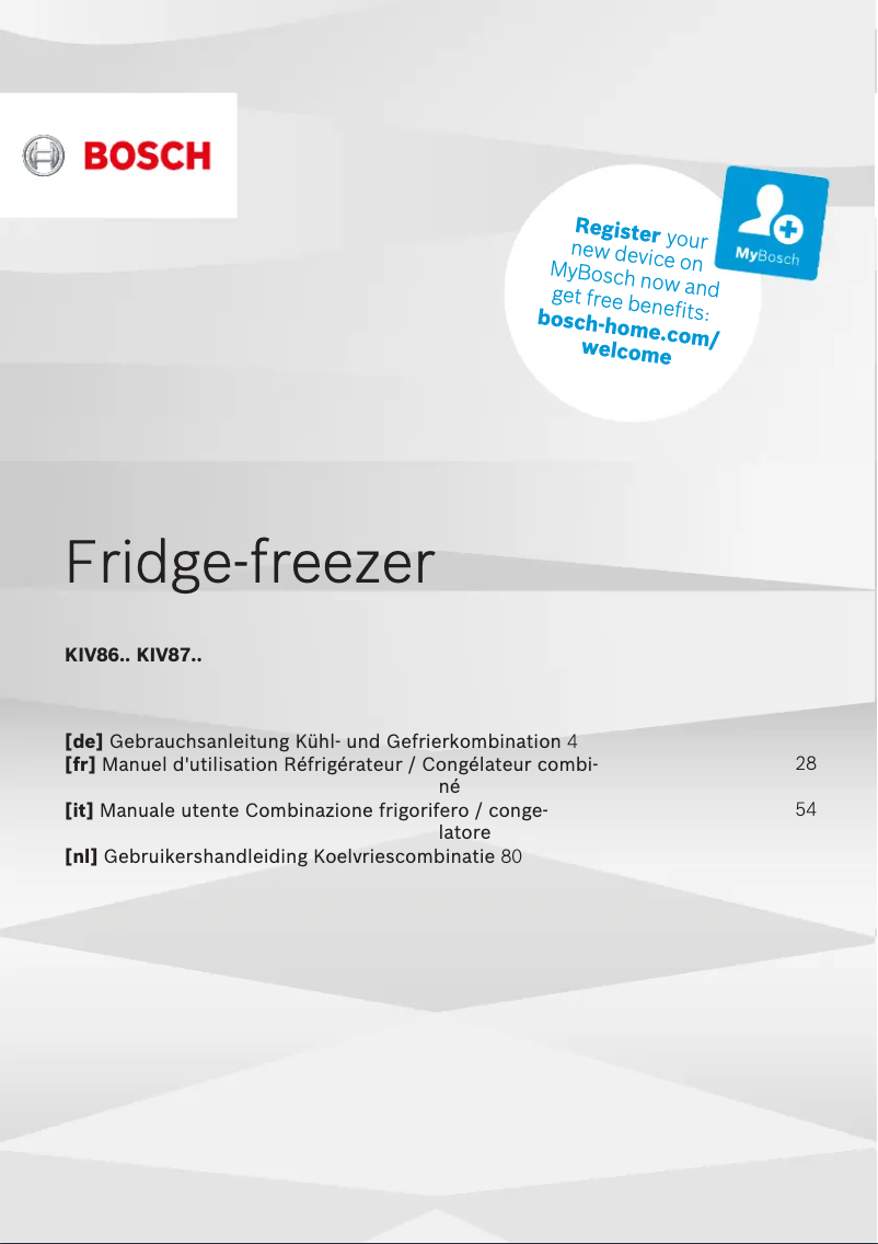 Page 1 of the manual User Manual Bosch KIV86NFF0