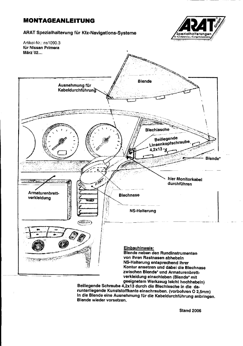 Page 1 de la notice Manuel utilisateur Arat NS1090.3