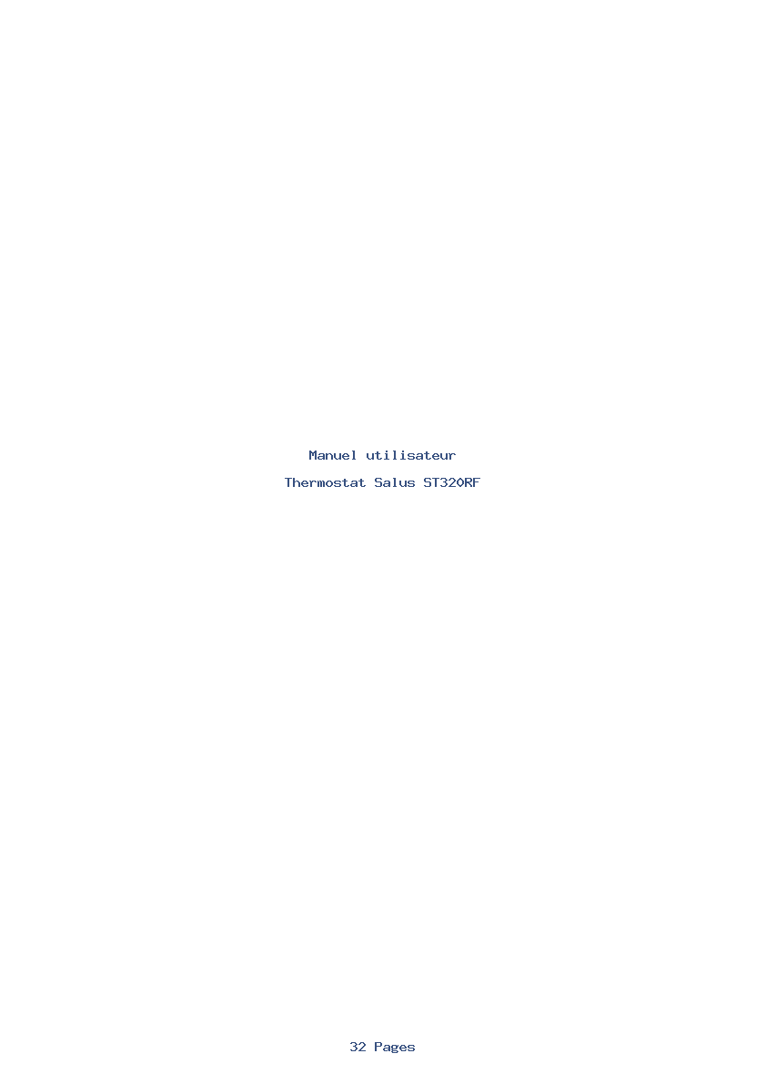 Page 1 de la notice Manuel utilisateur Salus ST320RF