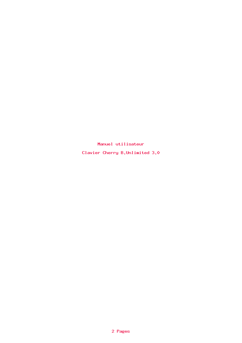 Page 1 de la notice Manuel utilisateur Cherry B.Unlimited 3.0