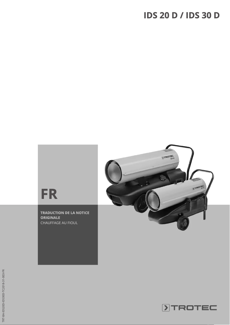 Page 1 de la notice Manuel utilisateur Trotec IDS 20 D
