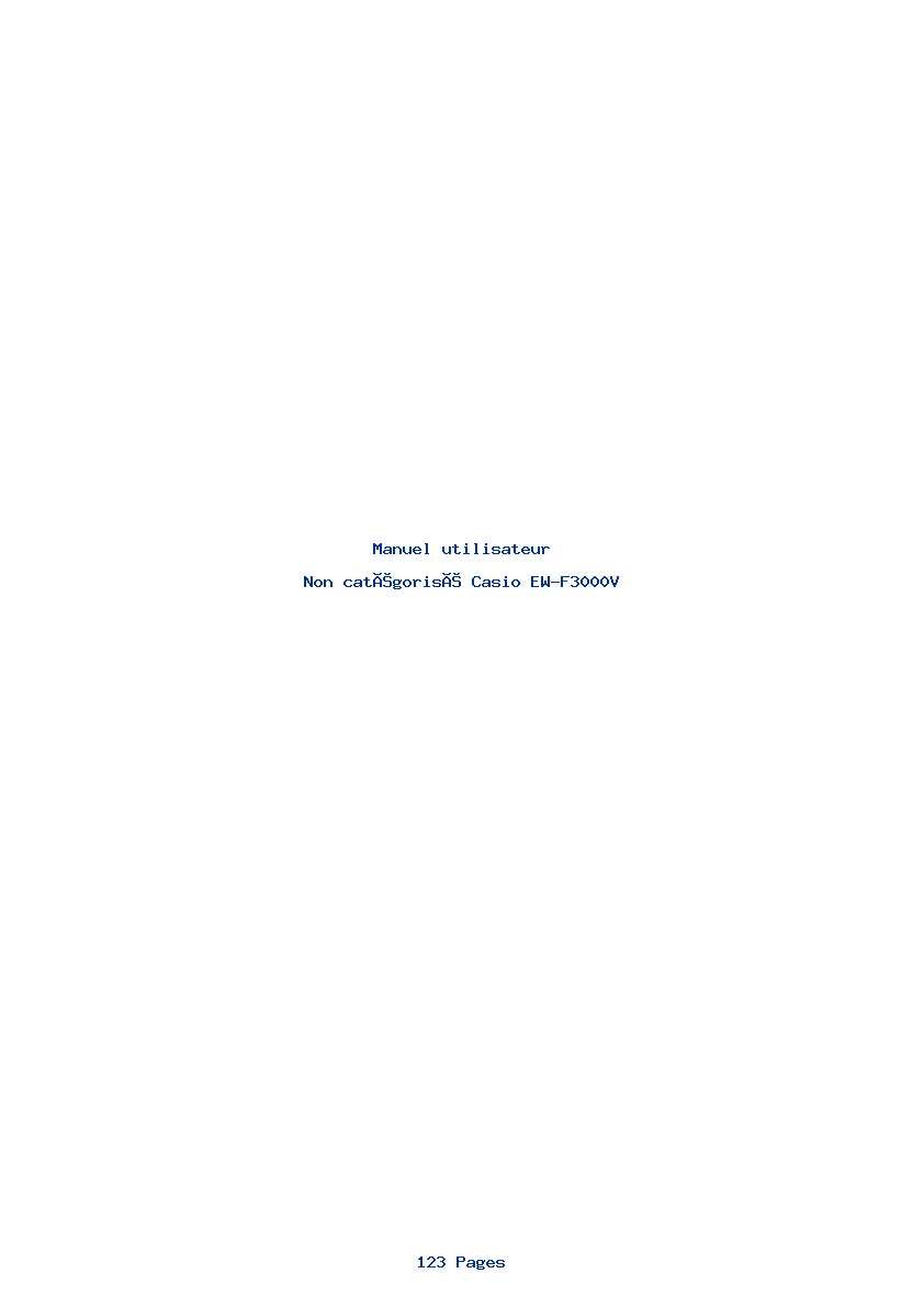 Page 1 de la notice Manuel utilisateur Casio EW-F3000V