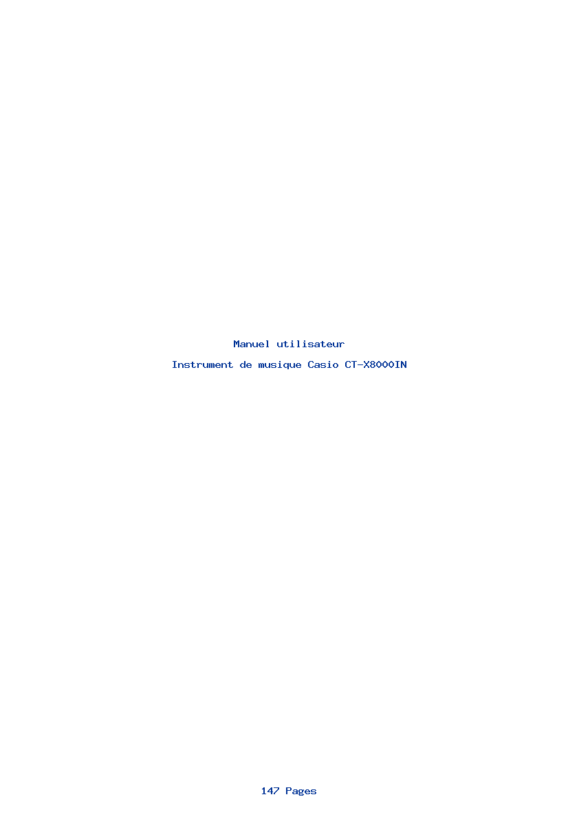 Page 1 de la notice Manuel utilisateur Casio CT-X8000IN