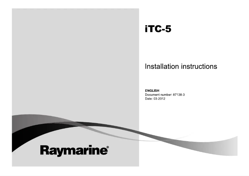 Page 1 de la notice Manuel utilisateur Raymarine ITC5