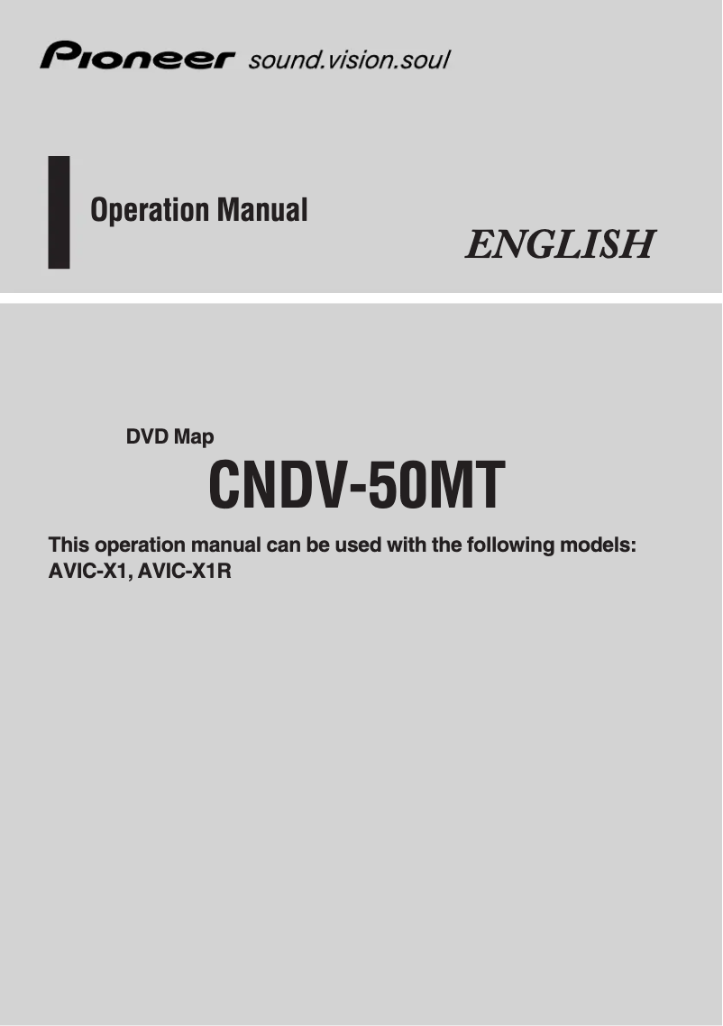 Página 1 del manual Manual de usuario Pioneer CNDV-50MT